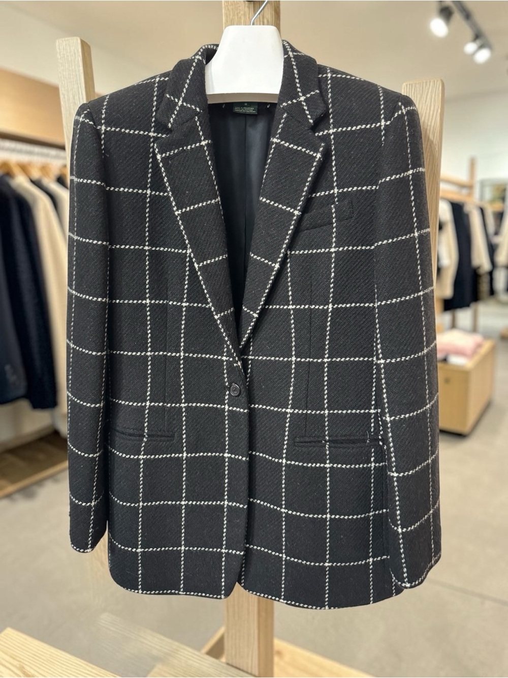 Ralph Lauren | Coat | Vintage | Black and White Windowpane Check | Woolmark | 8